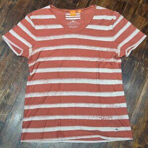 BOSS Orange V Neck Stripe Tee